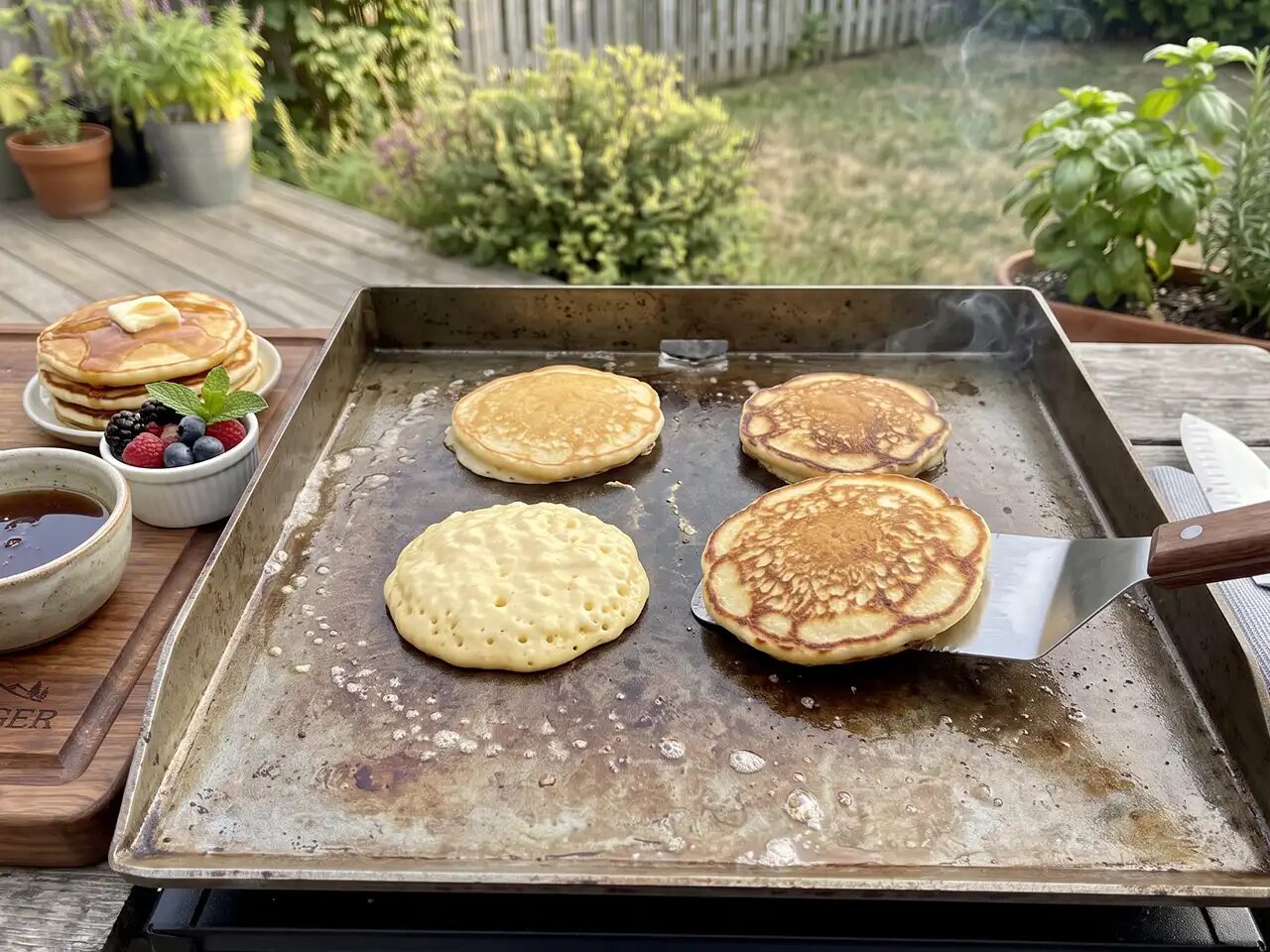 Fluffy Flat-Top Griddle Buttermilk Pancakes Recipe – Simply Grilling